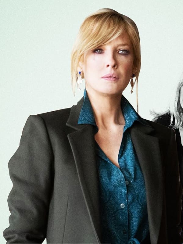 Kelly Reilly Wearing Black Wool Coat In Yellowstone season Meaner Than Evil as Beth Dutton
