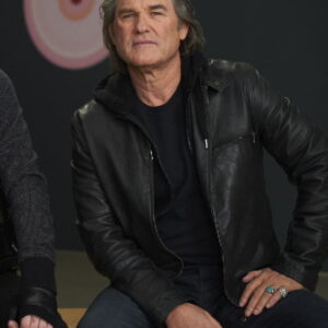 Actor Kurt Russell Wearing Black Leather Jacket In Movie The Art of the Steal as Crunch Calhoun