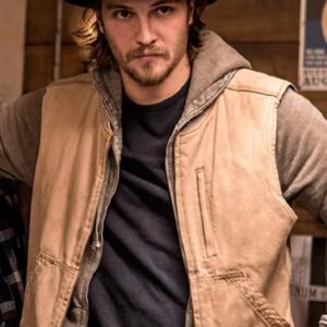 Luke Grimes Wearing Brown Vest In Yellowstone as Kayce Dutton