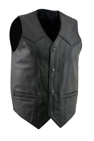 Leather Black Vest