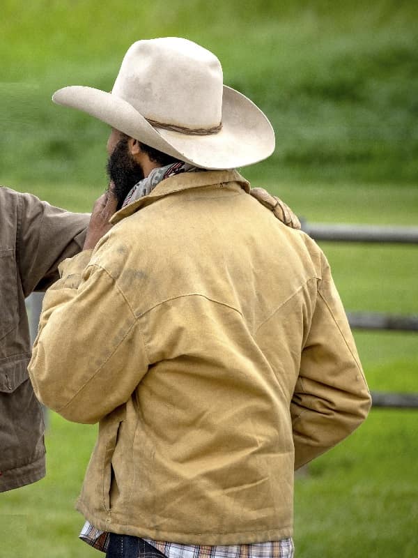 Actor Denim Richards Wearing Cotton Jacket In TV Series Yellowstone
