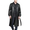 A Men Wearing Black Leather Trench The Huntsman Coat