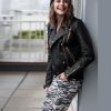American Actress Willa Holland Wearing Black Leather Jacket