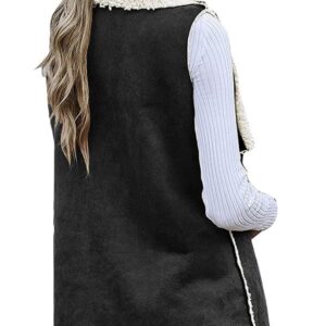 A Yung Women Wearing Sheepskin leather Long Vest