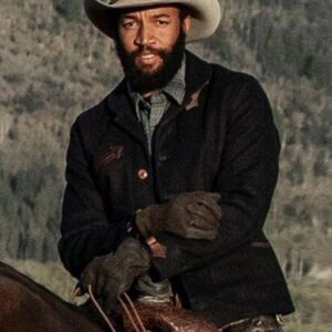 Actor Denim Richards Wearing Black Wool Jacket In TV Drama Yellowstone as Colby