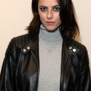 Brazilian-British Actress Kaya Scodelario Wearing Leather Jacket