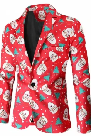 Mens Christmas Carnival Party Santa Blazer