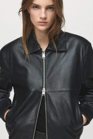 Womens Black Bomber Jacket