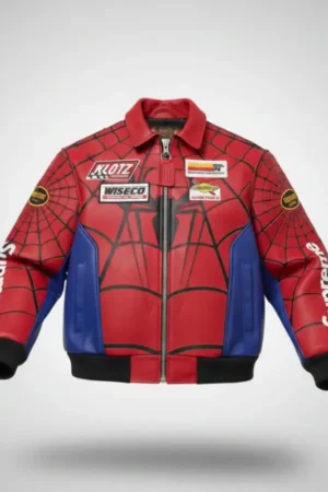 Supreme Spider Man Jacket Red And Blue Front