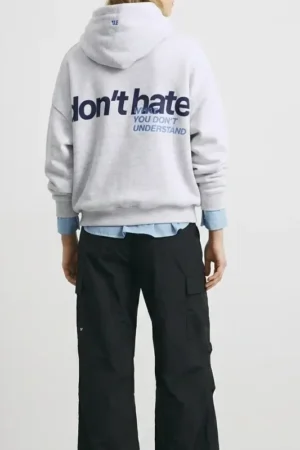 Womens Pull And Bear dont hate hoodie Back View