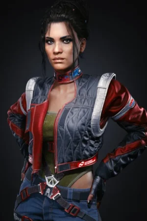 Front view of the Cyberpunk 2077 Panam Palmer Jacket featuring its iconic game-inspired design.